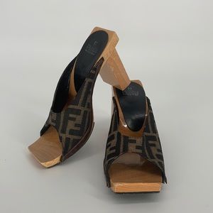 Fendi vintage wooden heels